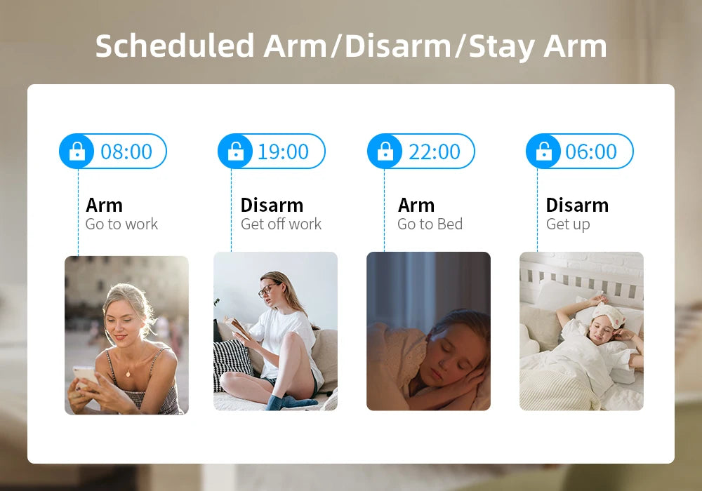 GSM WiFi Smart Alarm System Wireless DIY Smart Home Security System With APP Control Works with Alexa for Houses Apartments