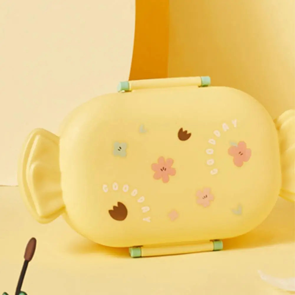 Cartoon Bento Box for Kids School Food Storage Container Microwavable Portable Picnic Basket Round Lunchbox with Handle
