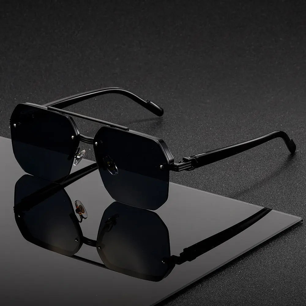 1 piece, stylish and retro, double-bridge frame sunglasses, unisex, suitable for gifting to relatives and friends, gatherings,