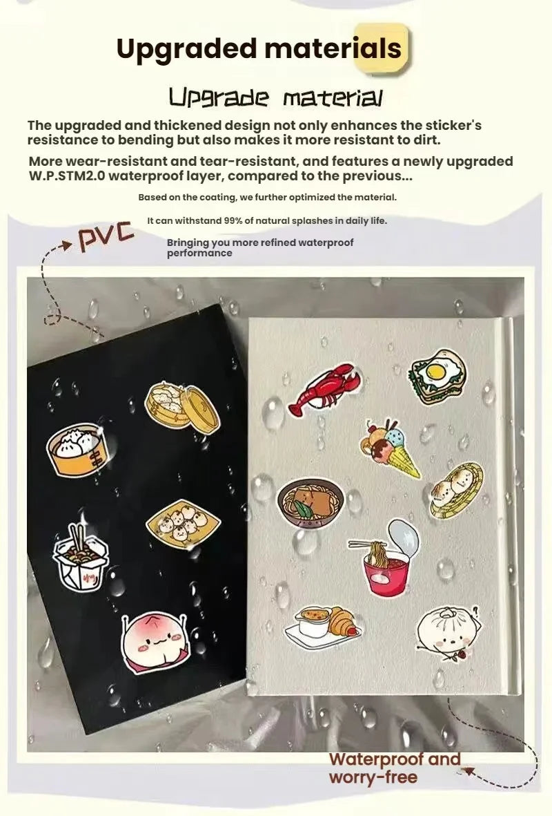 50 cartoon animal stickers, suitable for bedrooms, stationery, scrapbooks, laptops, refrigerators, suitcases, and mobile phones