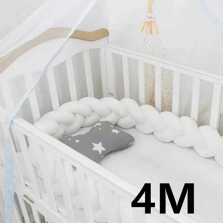 Baby Crib Protector Bed Braid Knot Cushion for Infant Kids 3 Shares Toddler Baby Bed Bumpers In The Crib Newborn 1M/2M/3M/4M