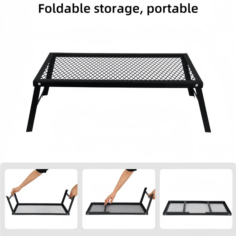 Outdoor Folding Mesh Table Multi-Functional Anti-Scald And Waterproof Barbecue Table Camping Self Driving Portable Folding Table