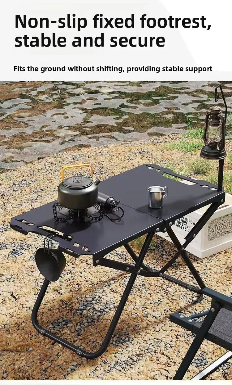 Outdoor folding table, easy to install, camping table, aluminum alloy, lightweight picnic table, portable storage,multi-function